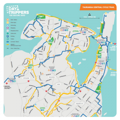 Map Of Tauranga Area Cycle Trail Maps Tauranga Daytrippers Bay Of Plenty